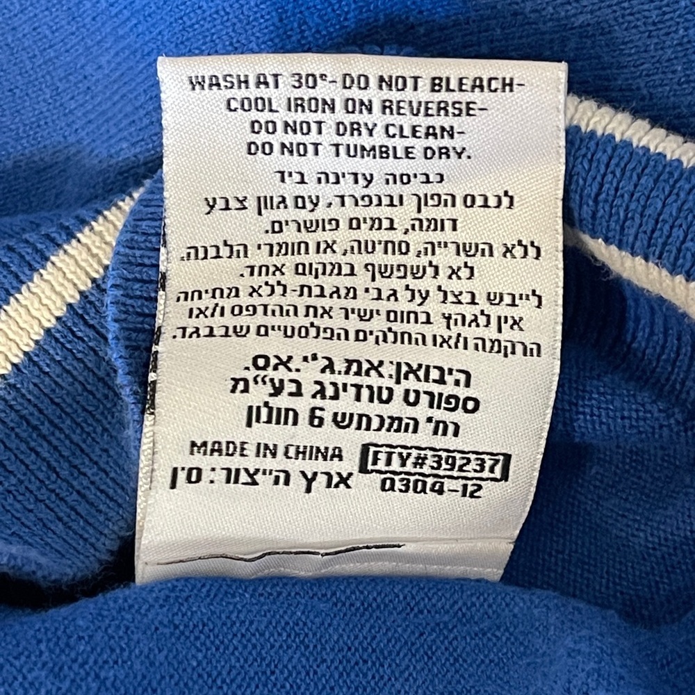 Vtg Robe Di Kappa Blue Crewneck Sweater Logo Sport Knit Pullover Y2K Euro Large - Picture 7 of 7